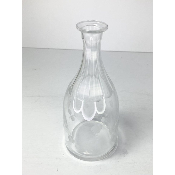 Antique Circa. 1910’s Crystal Etched Rose Wine/Cordial Decanter w/Stopper, 9.5” - Picture 5 of 10